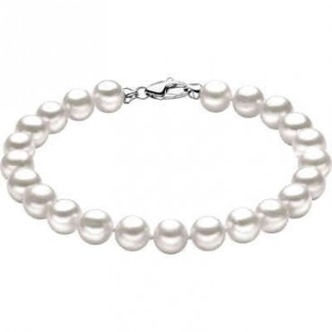 Bracciale Comete Gioielli Easy Basic In Oro Bianco 18kt Con Perle Brq 111 Am