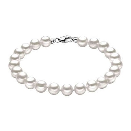 Bracciale Comete Gioielli Easy Basic In Oro Bianco 18kt Con Perle Brq 111 Am