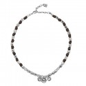 Collana Da Donna Unode50 In Cuoio E Argento Placcato Col1200mtlmar0u