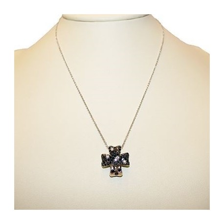 Recarlo Girocollo in oro gr 4,80 con diamanti black e white