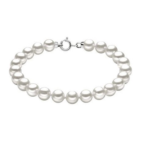 Bracciale Comete Gioielli Easy Basic In Oro Bianco 18kt Con Perle Brq 109 Am
