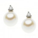 Orecchini Comete Gioielli Easy Basic In Oro Bianco Con Diamanti E Perle Orp 664