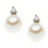 Orecchini Comete Gioielli Easy Basic In Oro Bianco Con Diamanti E Perle Orp 664