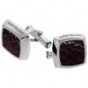 Gemelli Montblanc In Acciaio Pregiato Con Inserti In Pelle Marrone 101378