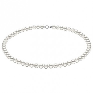 Collana Da Donna Comete Gioielli Easy Basic In Oro Bianco Con Perle Fwq 105 Am