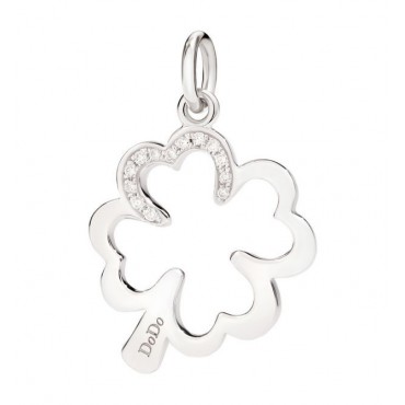 Charm donna in Oro Bianco 18Kt e Diamani- DoDo  DMQDT/9B/B/K