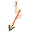Freccia DoDo in Oro Rosa 9kt, Zaffiri e Smalto Verde
