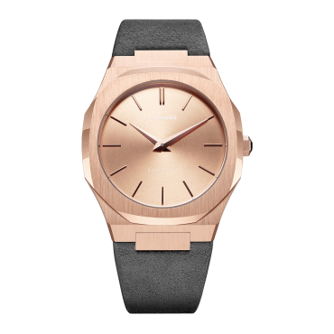Orologio Donna D1 Milano Italian gold Ultra thin suede 38mm cassa Oro rosa quadrante Rose gold cinturino in Pelle D1-A-UTL03