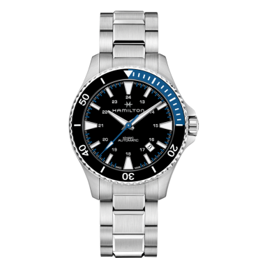 Orologio automatico uomo Hamilton Khaki Navy - Tempo Data - Cinturino in acciaio - H82315131