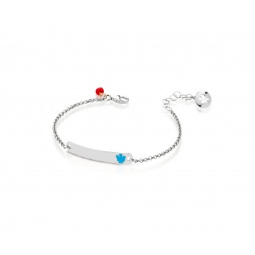 Bracciale bimbo bambino Roberto Giannotti  taghetta con angelo  in Oro Bianco collezione Giardino degli angeli 14-16cm - NKT273B