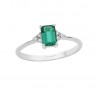 Anello donna Comete Gioielli in Oro Bianco e diamanti e smeraldo collezione Storia di luce - ANB 2355