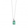 Collana donna Comete Gioielli in Oro Bianco e diamanti e smeraldo collezione Storia di luce - GLB 1438