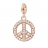 Pace Charm Rosato in argento 925‰, galvanica oro rosa, smalto bianco, 39 zirconi bianchi