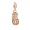 Charm donna Rosato Scarpine baby in Argento placcatura in Oro Rosa con Zirconi collezione Storie simbolo Maternita' - RZ023