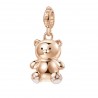 Charm donna Rosato Orsacchiotto in Argento placcatura in Oro Rosa collezione Storie simbolo Coccole - RZ027