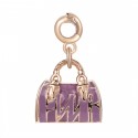Bauletto Charm Rosato in argento 925‰, galvanica oro rosa, smalti rosa
