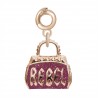 Charm donna Rosato Borsa Hobo rebel in Argento placcatura in Oro Rosa collezione Storie simbolo Ribelle - RZ034