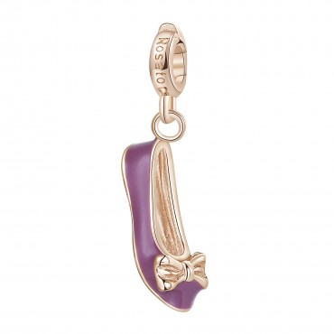Charm donna Rosato Scarpina ballerina in Argento placcatura in Oro Rosa collezione Storie simbolo Bellezza - RZ035