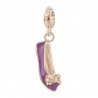 Ballerina Charm Rosato in argento 925‰, galvanica oro rosa, smalto rosa e bianco