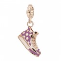 Sneakers Charm Rosato in argento 925‰, galvanica oro rosa, smalto rosa e bianco