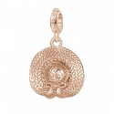 Charm donna Rosato Cappello in Argento placcatura in Oro Rosa collezione Storie simbolo Felicita' - RZ046
