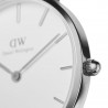 Orologio donna Daniel Wellington Petite Sterling cassa 32mm Silver quadrante Bianco cinturino in Maglia milanese Silver