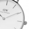 Orologio Orologio Daniel Wellington Petite Sterling Al quarzo cassa da 32mm Argento in Acciaio quadrante Bianco cinturino in Ma