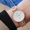 Orologio Cluse Donna Winter white Le Couronnement Al quarzo cassa 33mm Oro rosa Rose gold quadrante Bianco cinturino Acciaio