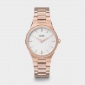 Orologio Donna Cluse Vigoureux H Quarzo 33mm cassa Rose Gold quadrante Bianco cinturino in Acciaio