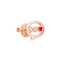 Orecchino Donna DoDo in Oro Rosa Messaggio e Diamanti smaltato rosso -  DOHLTT/9/B/RO