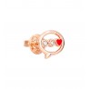 Orecchino Donna DoDo in Oro Rosa Messaggio e Diamanti smaltato rosso -  DOHLTT/9/B/RO