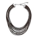 Collana donna handmade Unode50 in Cuoio Omariba collezione Masai 16-20cm - COL1217MARMTL0U