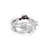 Bracciale donna uno de 50 Divina mente bagnato in argento e pelle marrone 15cm realizzato a mano PUL0854MTLMAROM