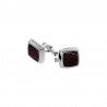 Gemelli Montblanc In Acciaio Pregiato Con Inserti In Pelle Marrone 101378