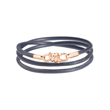 Bracciale Nodo in Oro Rosa 9 Kt e Cinturino in pelle Grigio - DoDo