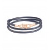 Bracciale Nodo in Oro Rosa 9 Kt e Cinturino in pelle Grigio - DoDo