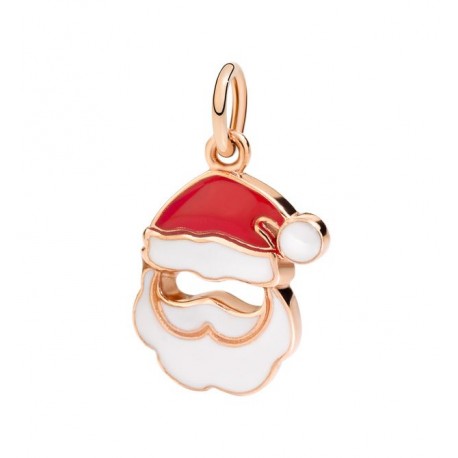 Ciondolo Babbo Natale in Oro Rosa 9 Kt Smalto Rosso e Bianco - DoDo