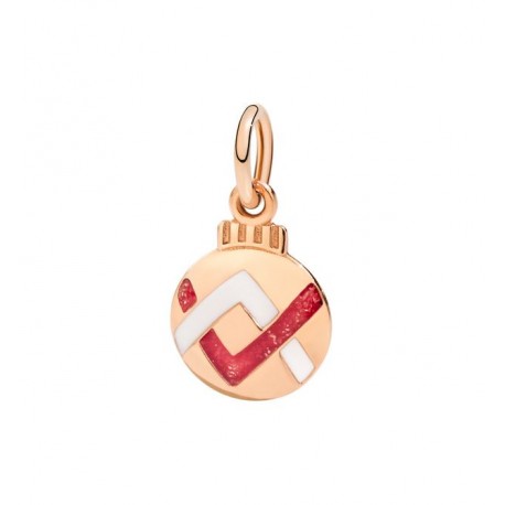 Ciondolo Pallina Di Natale in Oro Rosa 9 Kt e Smalti Colorati con Brillantini - DoDo