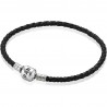 Bracciale in Pelle Intrecciata Nero, Giro Singolo  Pandora