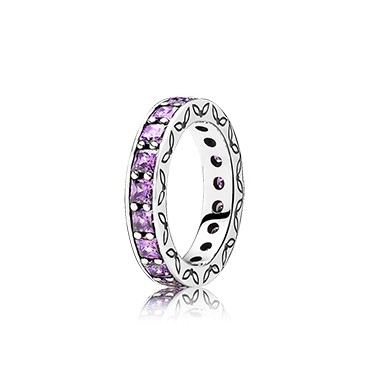Anello Eternity in argento con zirconia cubica viola intenso  Pandora
