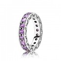 Anello Eternity in argento con zirconia cubica viola intenso  Pandora