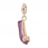 Ballerina Charm Rosato in argento 925‰, galvanica oro rosa, smalto rosa e bianco