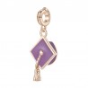 Cappello Laurea Charm Rosato in argento 925‰, galvanica oro rosa, smalto rosa