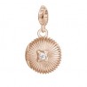 Medaglietta Scrigno Charm Rosato in argento 925‰, galvanica oro rosa, 1 zircone bianco