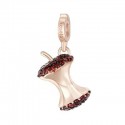 Mela Charm Rosato in argento 925‰, galvanica oro rosa, 58 zirconi rossi