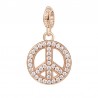 Charm donna Rosato Pace / Hippie in Argento placcatura in Oro Rosa con Zirconi collezione Storie simbolo Pace - RZ021