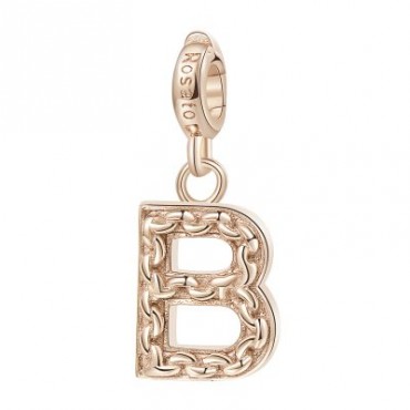 Lettera B Charm Rosato in argento 925‰, galvanica oro rosa