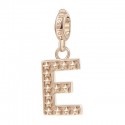 Lettera E Charm Rosato in argento 925‰, galvanica oro rosa
