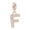 Lettera F Charm Rosato in argento 925‰, galvanica oro rosa