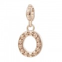 Lettera O Charm Rosato in argento 925‰, galvanica oro rosa